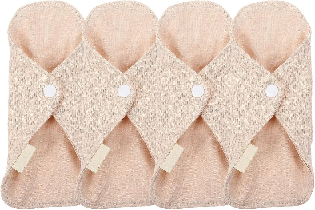 FOMIYES 4PCS Reusable Cotton Menstrual Pads Leakproof Washable Sanitary Cushions Breathable Soft Skin Friendly Comfortable for Travel Outdoor Sports Daily Use