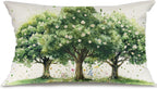 GEEORY Spring Pillow Cover 12x20 Inch, Farmhouse Trees Flowers Decor Throw Pillow Case for Sofa, Bedroom, Living Room