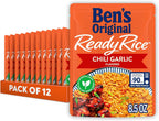 Ben’s Original Ready Rice Chili Garlic Flavored Rice, Easy Dinner Side, 8.5 oz Pouch (Pack of 12)