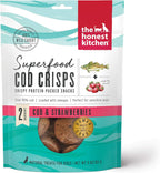 The Honest Kitchen Human Grade Dog Treats Superfood Cod Crisps: Cod & Strawberry, 3 oz