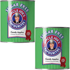 Uncle Joe’s Sugar Free Candy Apples 4.23oz Tin (Pack of 2) | British Hard Boiled Sweets | Individually Wrapped Zero Sugar Apple Hard Candy Gift Tin | Old Fashioned Treat, UK Confectionery from England