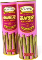Classic Dolcetto Gourmet Cookies Premium Rolled Wafers (85g) 3 oz. (Strawberry)