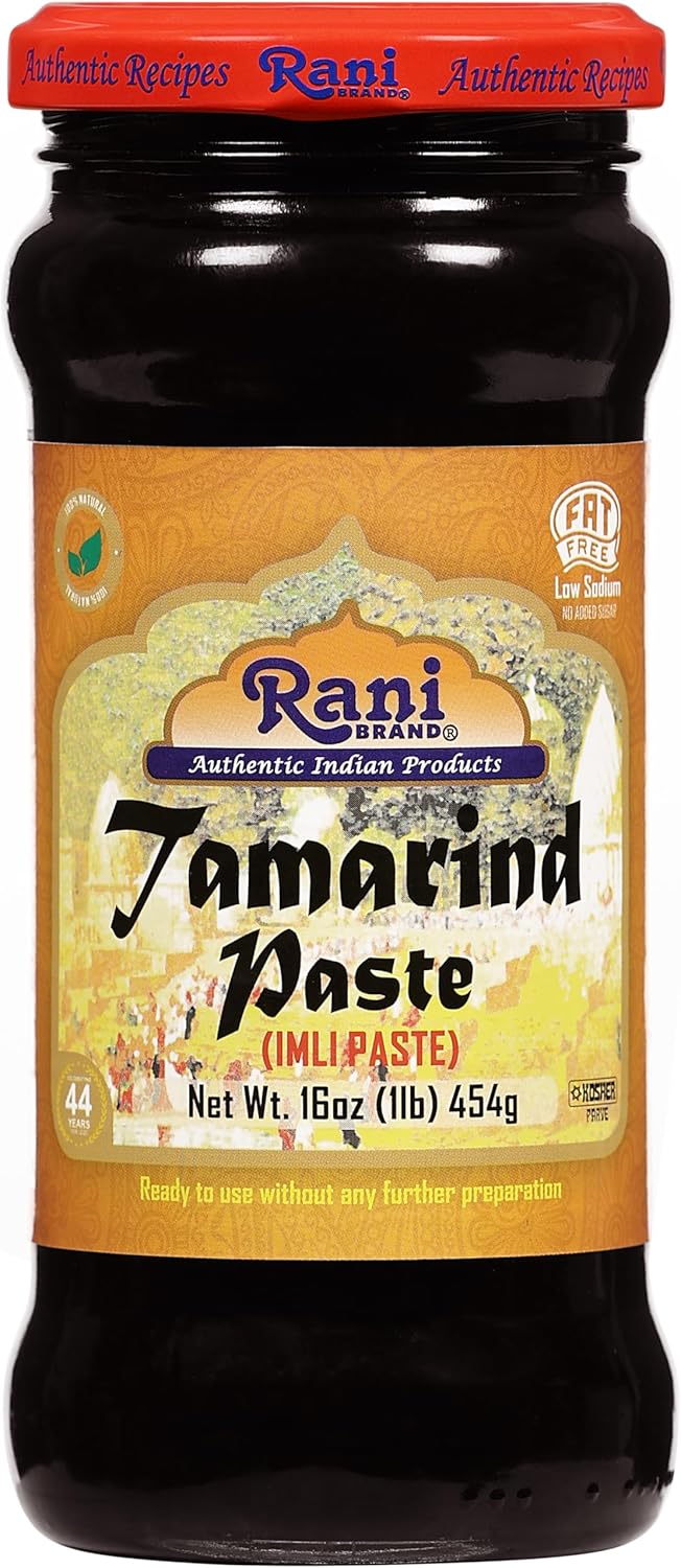 Rani Tamarind Paste Puree (Imli) 16oz (1lb) 454g Glass Jar, No added sugar ~ All Natural | Vegan | Gluten Free | No Colors | NON-GMO | Kosher | Indian Origin