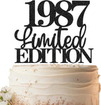 Limited EDITION 1987 Cake Topper - Black Glitter Happy 39th Birthday Party Cake Decoration Supplies, Cheer to 39 Years Cake Bunting Decor for 39th Birthday Party Photo Booth Props