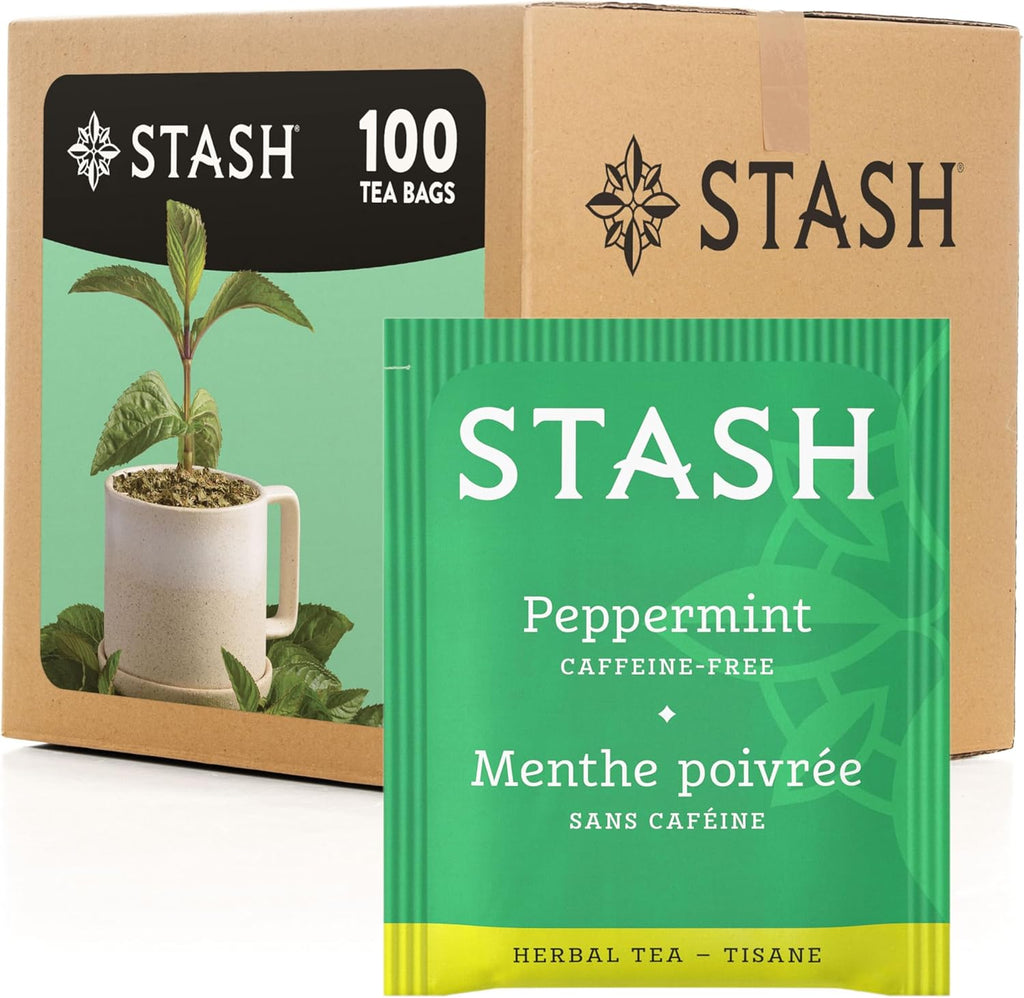Stash Tea Peppermint Herbal Tea, Box of 100 Tea Bags