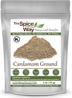 The Spice Way Cardamom Ground - (4 oz) Ground Green Decorticated Cardamom Powder Kosher by OK