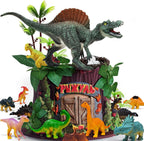 26 PCS Dinosaur Cake Toppers With Dinosaur Eggs, Leaves, Trees - Cake Decorations For Kids Birthday Party