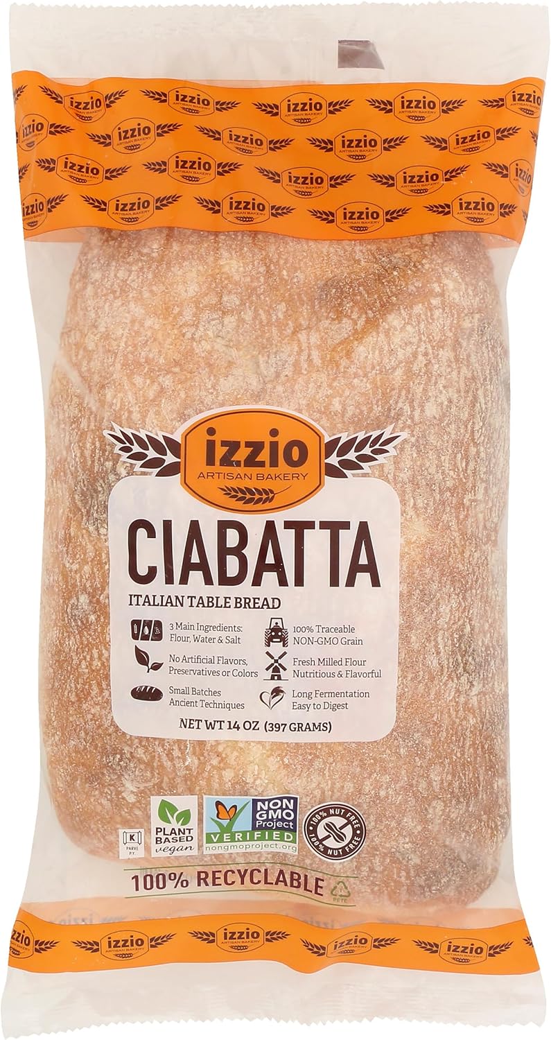 IZZIO ARTISAN BAKERY Take & Bake Ciabatta, 14 Ounce (Frozen)