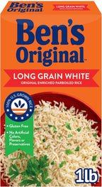 BEN'S ORIGINAL Converted Brand Enriched Long Grain White Rice, Parboiled Rice, 1 lb Box (Pack of 12)