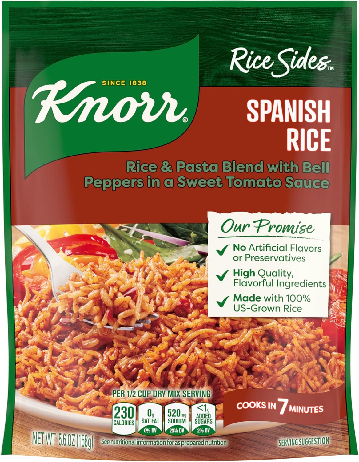 Knorr Rice Sides 12 Count Spanish Rice For a Tasty Rice Side Dish No Artificial Flavors or Preservatives 5.6 oz