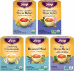 Yogi Tea Stress Relief & Relaxation Variety Sampler - 16 Bags per Pack (5 Packs) - Organic Relaxing Tea Sampler Set - Calming, Comforting Chamomile, Relaxed Mind & More