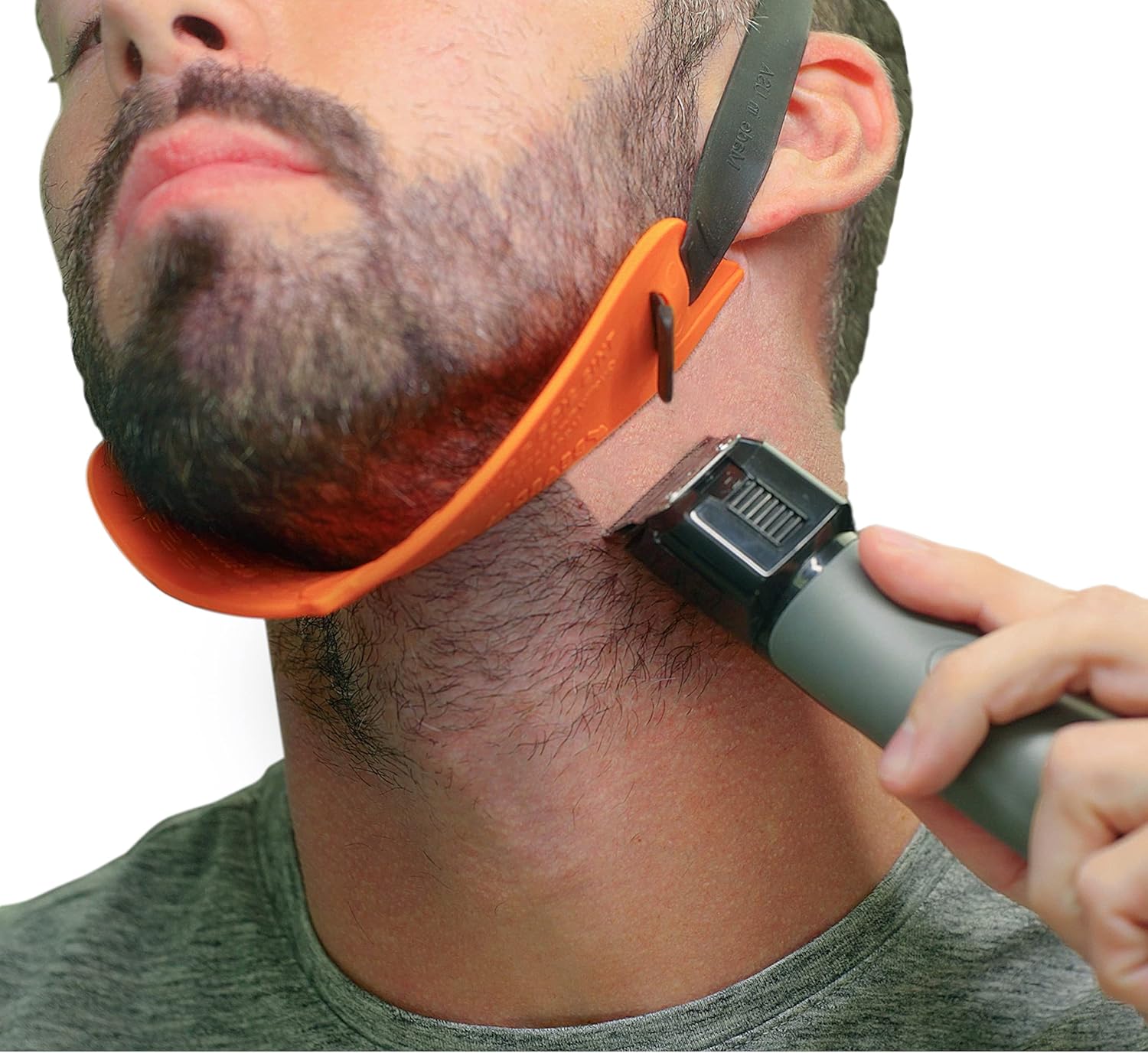 Quality Time Beard Neckline Shaper Guide: the Original Premium Hands-Free, Durable, Adjustable, Beard Template, Do-it-yourself Neck Haircut Tool, Beard Lineup Shaping Guard/Stencil, Made in USA