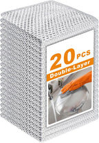 20 Pcs New Upgrade 3-Layer Metal Dish Cloth, No Scratches Wire Cleaning Cloth , Reusable Multipurpose Wire Dishwashing Rag for Kitchen Cleaning Cloths,Sinks,Dishes,Stove Top, Dimensions, 7.87“ x 7.87”