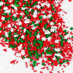 Christmas Tree Sprinkles for Cake Decorating Edible 4.2 ounce Snowflake Sprinkles Mix Red Green for Xmas Party New Year Cupcake Toppers Cookie Ice Cream Decorations Celebrations