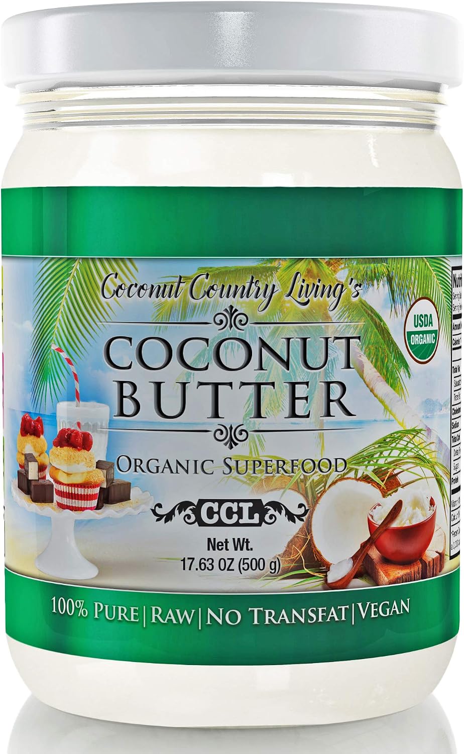 Organic Coconut Butter 2 Pack 17.63 oz each Stone Ground Pureed w/E-Book of Organic Gourmet Keto Paleo Friendly Recipes
