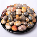 Polished Crazy Lace Agate Crystal Stone Set - 72 Pcs, 0.5" 10 oz Handpicked Natural Tumbled Gemstones Rocks, Pebbles for Reiki, Chakra, Healing, Home Decor