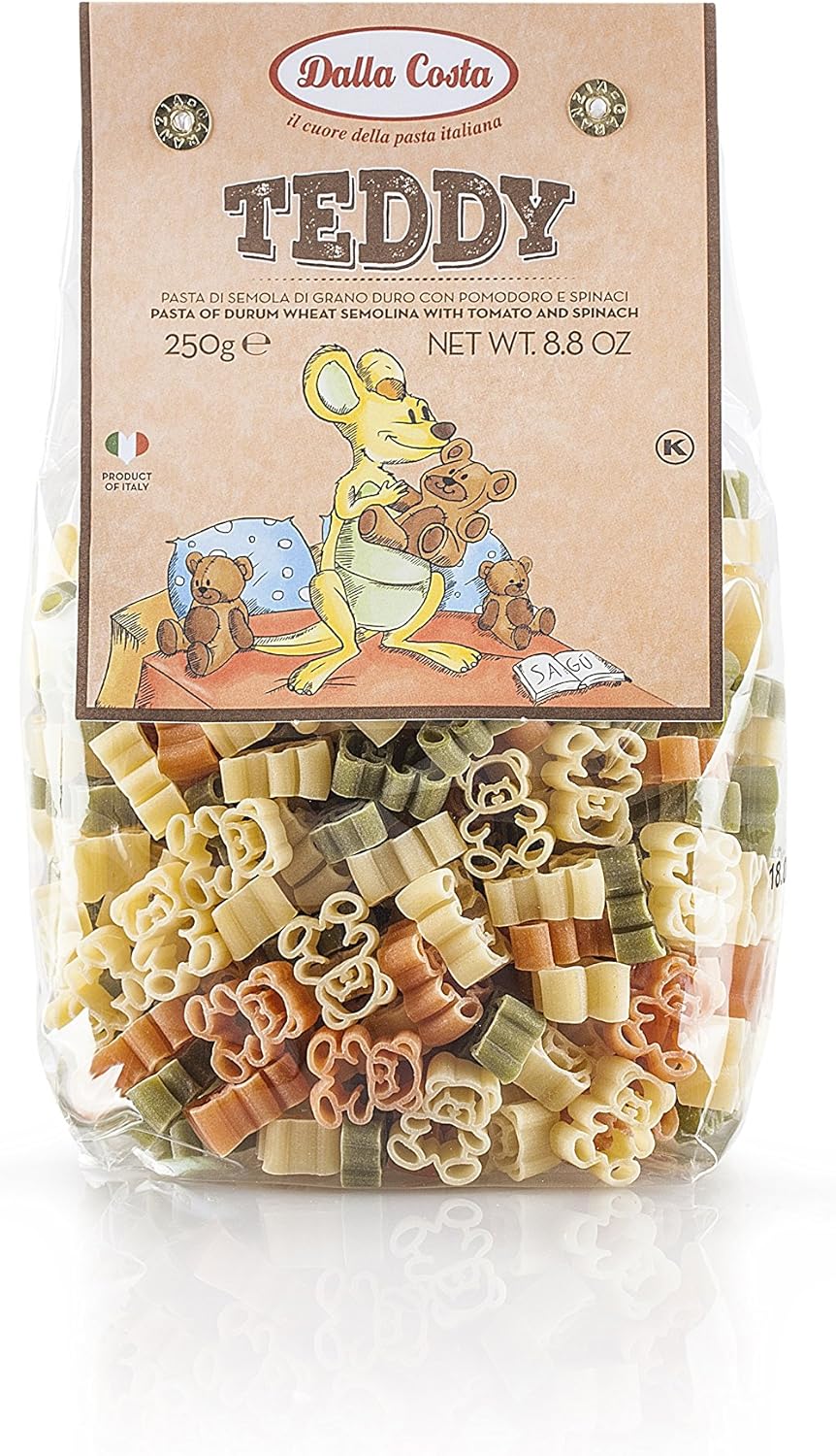 Dalla Costa Teddy Bear Shapes Pasta 250 g (Pack of 6)