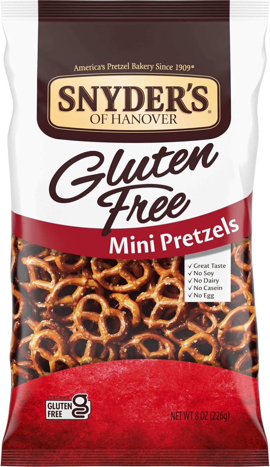Snyder's of Hanover, Gluten Free Mini Pretzels, 8 Oz Bag