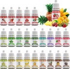 Food Flavoring Oil - 24 Pack Concentrated Flavor Oil for Baking, Cooking, Cosmetics - Liquid Lip Gloss Flavoring Oil Extract for Lip Balm, Drinks, Soap Making - Water & Oil Soluble - .2 Fl Oz Bottles