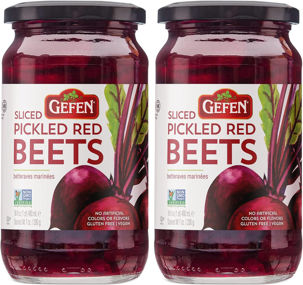 Gefen Sliced Pickled Beets, 16oz (2 Pack) | Sweet & Tangy, Great Salad Topper, Non GMO, Certified Kosher (Including Passover)