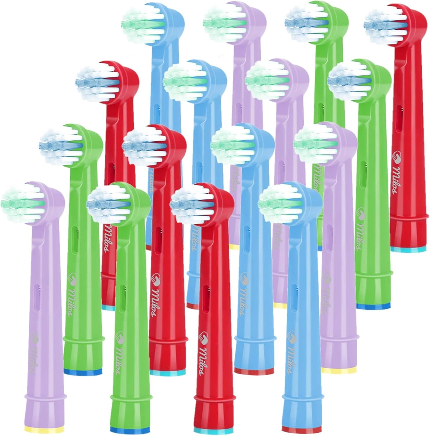 Replacement Toothbrush Heads Kids Compatible with Oral B - 16 Pack Milos Toothbrush Heads Extra Soft Bristles for Electric Braun Brush Heads Refill for Vitality Precision Sensitive and Clean Triumph