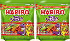 HARIBO Gummi Candy, Twin Snakes Sweet & Sour Gummy Candy, 8.3 Ounce Resealable Share Size Stand Up Bag, Soft & Chewy Snacks, Assorted Fruity Flavors (Pack of 2)