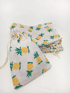 Autupy 20 Pack 5.5 x 3.9 Inch Pineapple Drawstring Pouch Pineapple Favor Bags for Hawaiian Tropical Party Luau Party Birthday Party Decoration