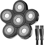 AW Shaver Replacement Head, 6 Blades Head Shaver Replacement Heads Compatible with AidallsWellup Replacement Head for AidallsWellup G-672 Head Shaver for Bald Men, 1 Cleaning Brush