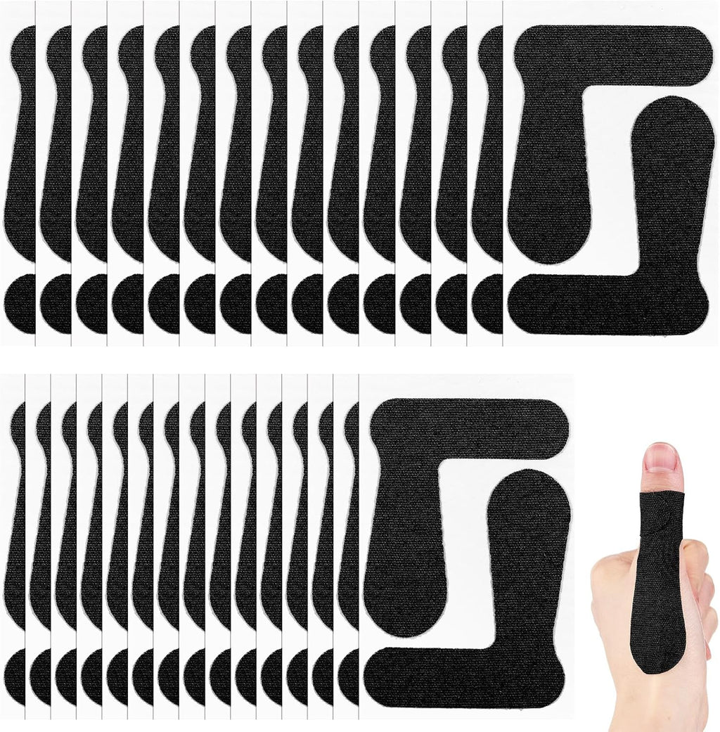 Geiserailie 60 Pcs (30 Sheet) Thumb Support Tape for Arthritis Self Adhesive Thumb Protecting Straps, Elastic Thumb Pain Relieving Patch for Sport Housework Joint Support (Black)