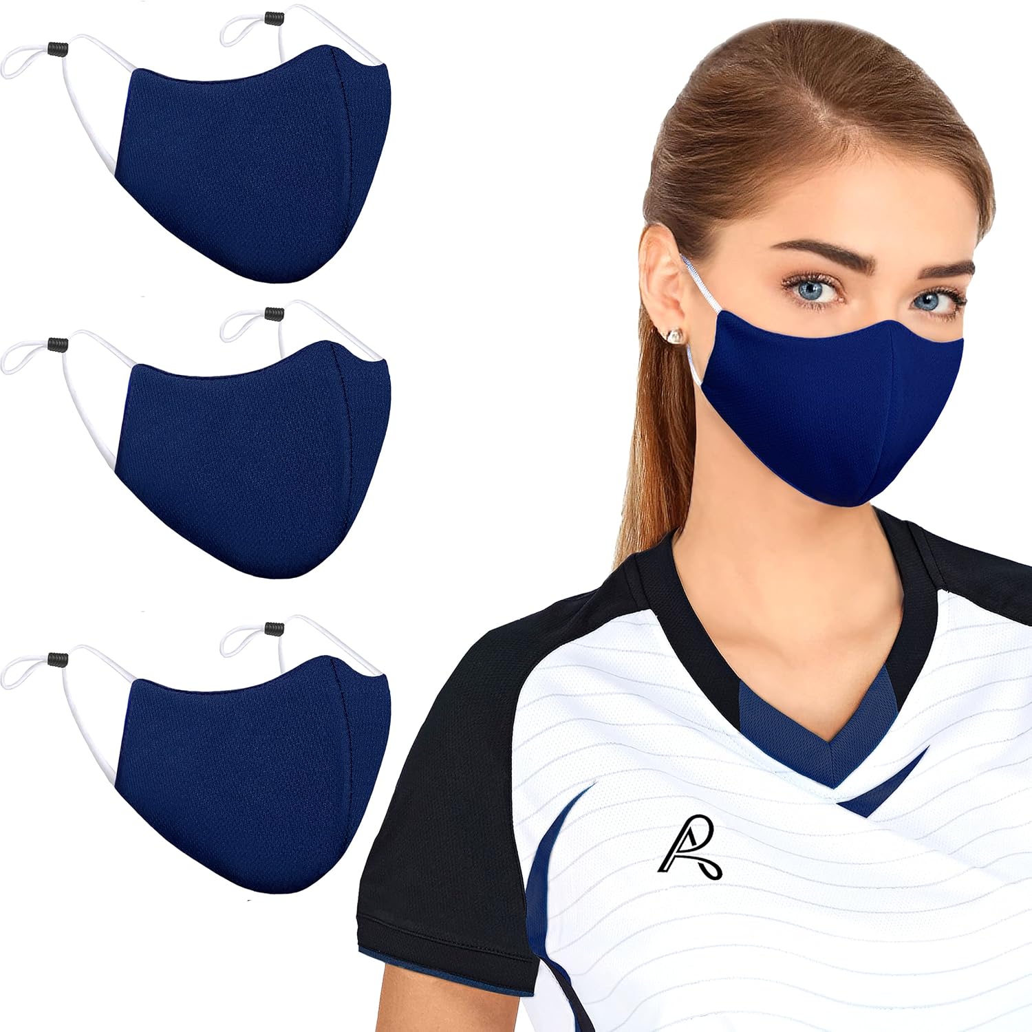Arcarius Breathable Sports Face Mask – Moisture Wicking Gym & Travel Fit (3-Pack)