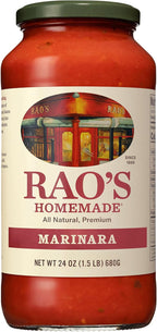 Rao's Homemade Marinara Sauce, 24 oz, All Purpose Tomato Sauce, Pasta Sauce, Carb Conscious, Keto Friendly, All Natural, Premium Quality, With Italian Tomatoes & Olive Oil