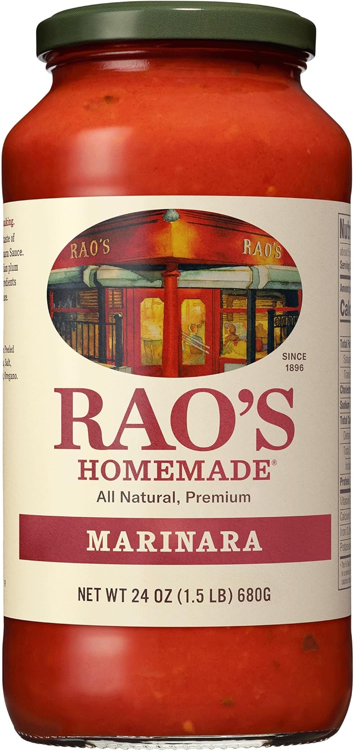 Rao's Homemade Marinara Sauce, 24 oz, All Purpose Tomato Sauce, Pasta Sauce, Carb Conscious, Keto Friendly, All Natural, Premium Quality, With Italian Tomatoes & Olive Oil