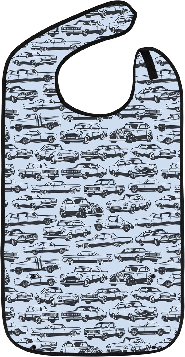 Adult Bibs for Eating: Reusable with Crumb Catcher Pocket - For Men and Women