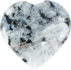 Crocon 50mm Rainbow Moonstone Heart Stone Big Heart Shape Puff Stones Set 450+ Carats Pocket Crystal Healing Tumble Collection Palm Worry Stone Good Luck Charm Meditation Gift Craft Home Decor