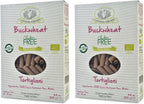 Rustichella d'Abruzzo Organic Buckwheat Tortiglioni (Pack of 2), 250g Each - Gluten-Free Pasta with Distinct Buckwheat Flavor - Artisan Pasta from Italy