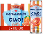 Sanpellegrino CIAO! Blood Orange Sparkling Water, LowCal, 0g Added Sugar, 6Pack