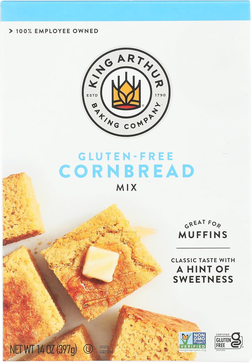 King Arthur Flour, Cornbread + Muffin Mix, Gluten Free, 14 Ounce (Packaging May Vary)