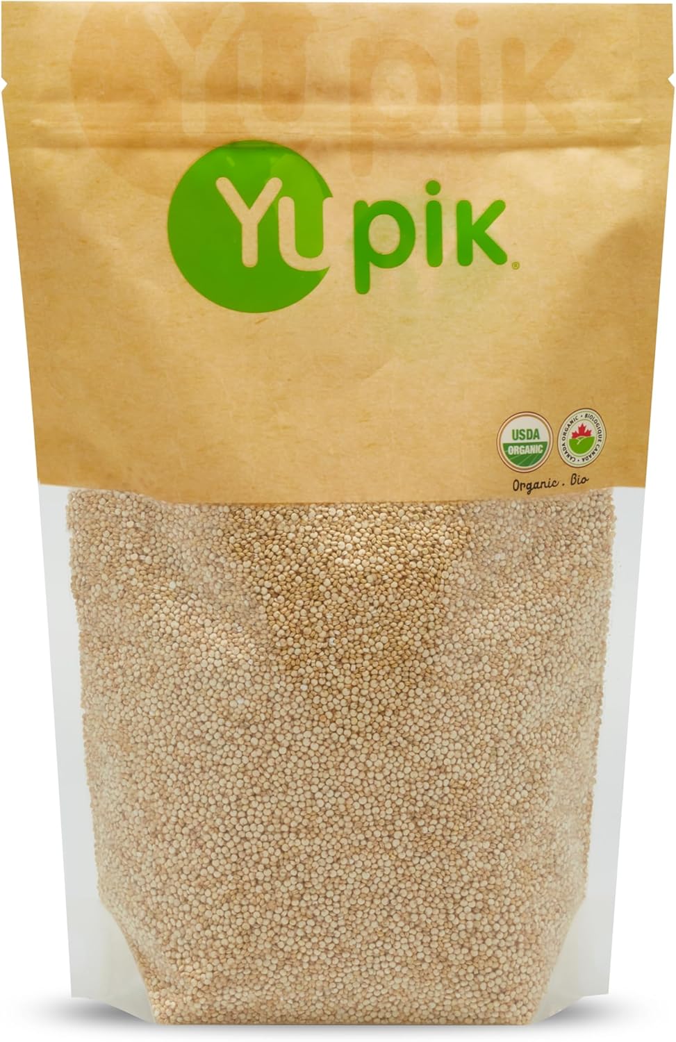 Yupik Organic White Quinoa, 2.2 lb (35.2 oz), Non-GMO, Gluten-Free, Kosher, Vegan, Raw White Grains, Unsalted, Oil-Free, Plant-Based Protein, Source of Fiber, Great Replacement for Rice & Pasta