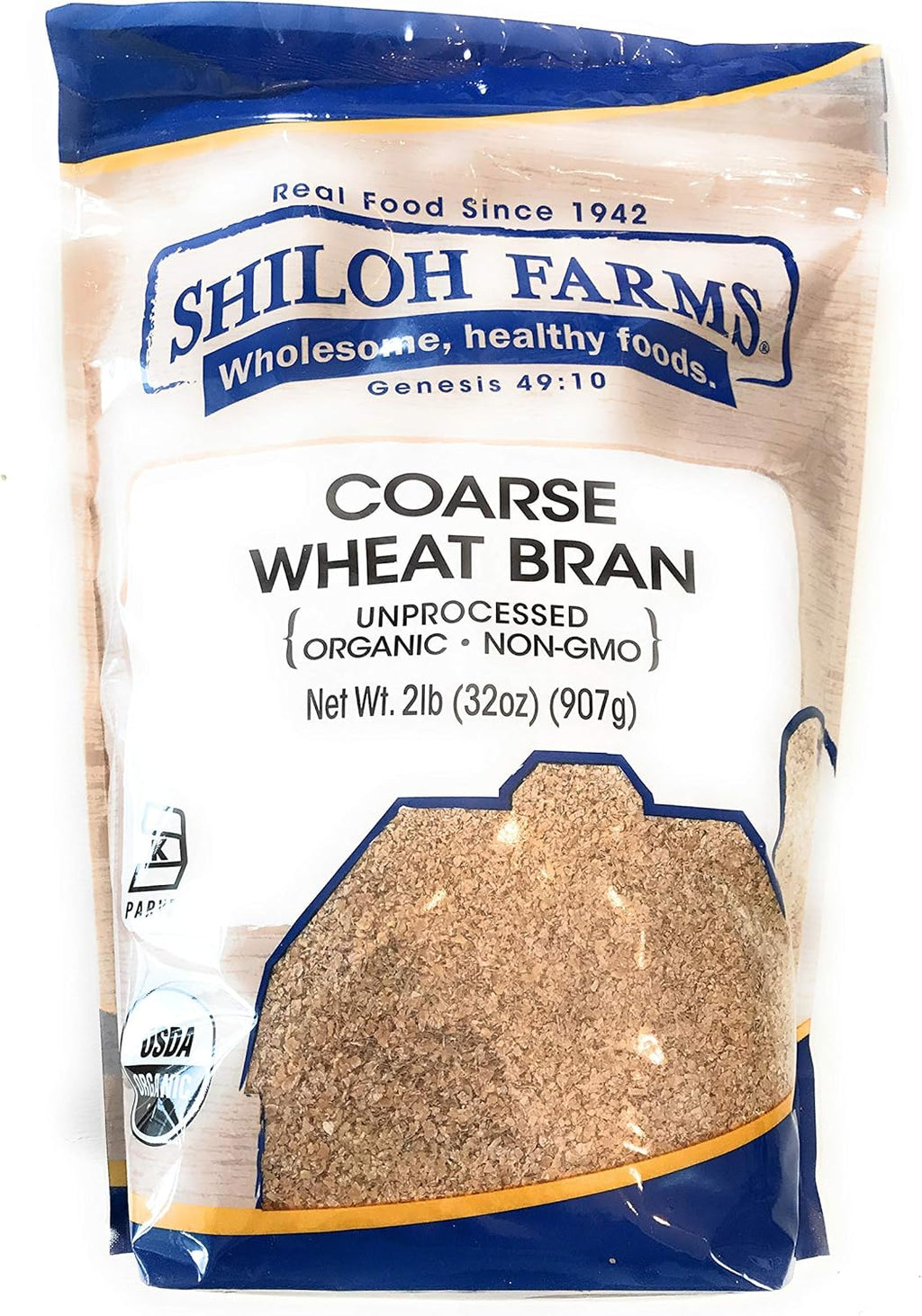 Shiloh Farms - Organic Unprocessed Coarse Wheat Bran - 32 Ounce
