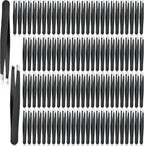 Lasnten 120 Pieces Stainless Steel Eyebrow Slanted Tweezers Black Slanted Tip Eyebrow Tweezers for Men and Women Removal Eyebrows,Ingrown Hair,Hand and Facial Hair,Lash Extension