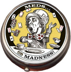 The Unemployed Philosophers Guild Mad Hatter Pill Box - Alice in Wonderland Themed 1 or 2 Compartment Compact Medicine Case, Pocket Pills Organizer