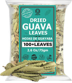 2.6oz Hoja De Guayaba, Dried Guava Leaf, 100+ Natural Guava Leaves, Aromatic Tea, Caffeine free, No Additives, Non GMO. By Akshit