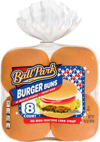 Ball Park White Burger Buns, 8 count, (1.88 oz each), Kosher Hamburger Buns, 15 oz Bag