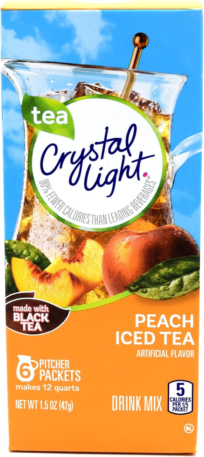 Crystal Light Peach Iced Tea Drink Mix, 12-Quart Canister (Pack of 8)