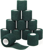 12Pcs 2inch x 5 Yards Self Adhesive Bandage Wrap Elastic Bandage Wrap Self Adherent Cohesive Wrap Bandages for Wrist Ankle Vet Tape for Dog Athletic Swelling Sprain Tape Grip Cover (Army Green)