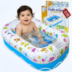 Mommy's Helper | Inflatable Under The Sea Baby Bathtub, Collapsible Safe Baby Bath Tub with Anti-Sliding Saddle Horn Seat, Must Have Travel Toddler Bath, Portable Bathtub Recommended Months 3 to 18
