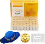 10-Year High Purity 60:1 Pure Moxa Sticks 54 Rolls艾灸柱, with Moxibustion Copper Burner Box, Acupoint Map and Smoke Filter Cloth Bag (Upgraded New Set)