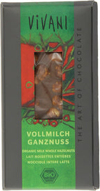 Vivani Milk whole Hazelnuts Chocolate 100 g