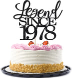legend since 1978 cake topper 48th birthday happy birthday cake topper men and women cheer 48 years old handmade black glitter cake decoration