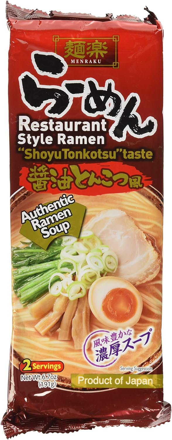 Hikari Menraku Tonkotsu Ramen Noodles, Shoyu, 6.7 Ounce
